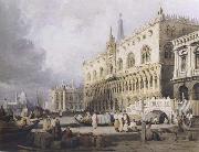 Samuel Prout The Doge s Palace and the Grand Canal,Venice (mk47) oil painting